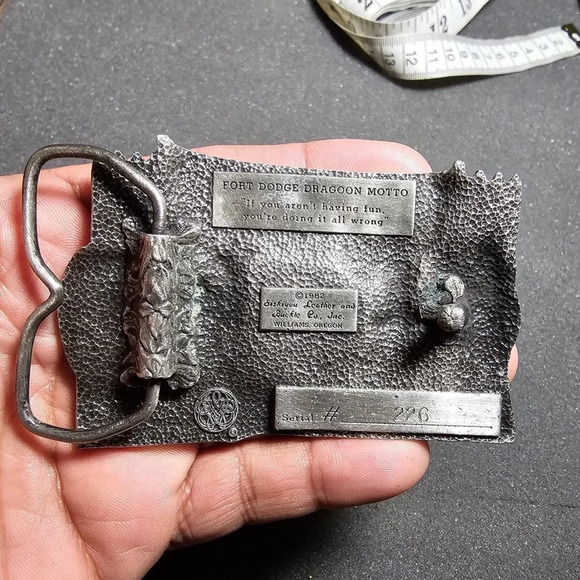 Vintage siskiyou Leather & buckle Co 1982 Fort Dodge Frontier Days Buckel #226 - Picture 6 of 10